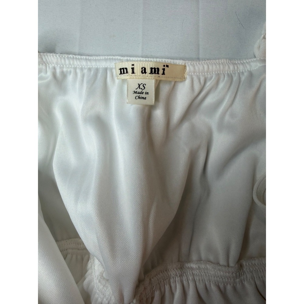 Mi ami White Wide Leg Jumpsuit XS Sleeveless‎ Faux Wrap Bridal Wedding Beach - Picture 6 of 7